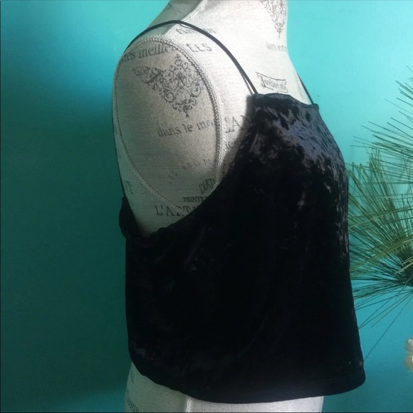 Wild Fable XXL Black Crop Top Plus Velvetish Spaghetti Strap Shirt Tank - Picture 5 of 9